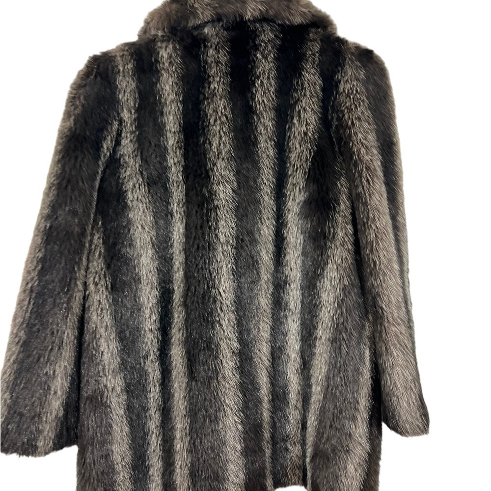 Vintage Jordache Faux Fur Lined Heavy Coat Jacket Glam Retro M/L - Picture 3 of 11